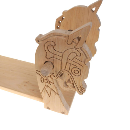 Dragon Head Handmade Alder Wood Tablet Weaving Loom: Viking Knit, Medieval Reenactment