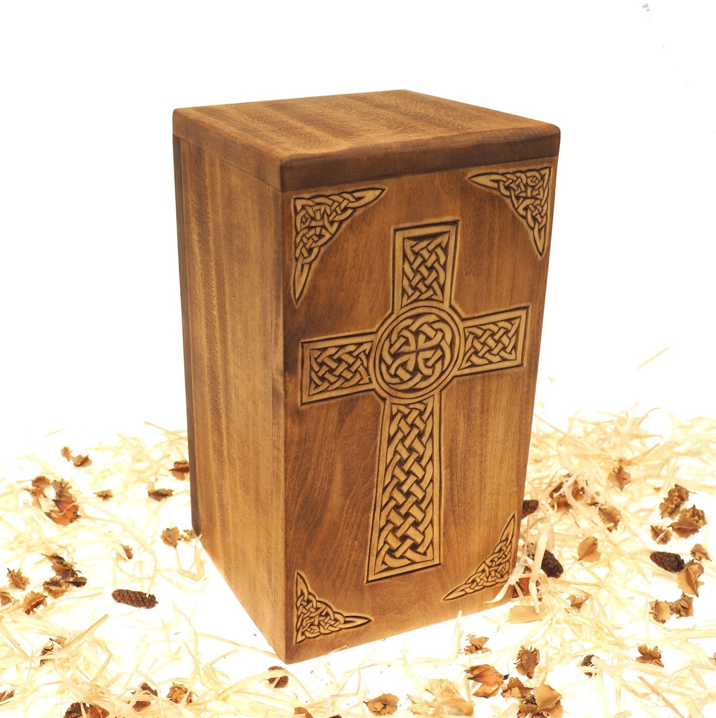 Personalized Wood Urn, For Human Ashes, Wooden Memorial Box, Carved Keepsake Cremation Urns, Cremation Box For Burial, Medieval Viking style