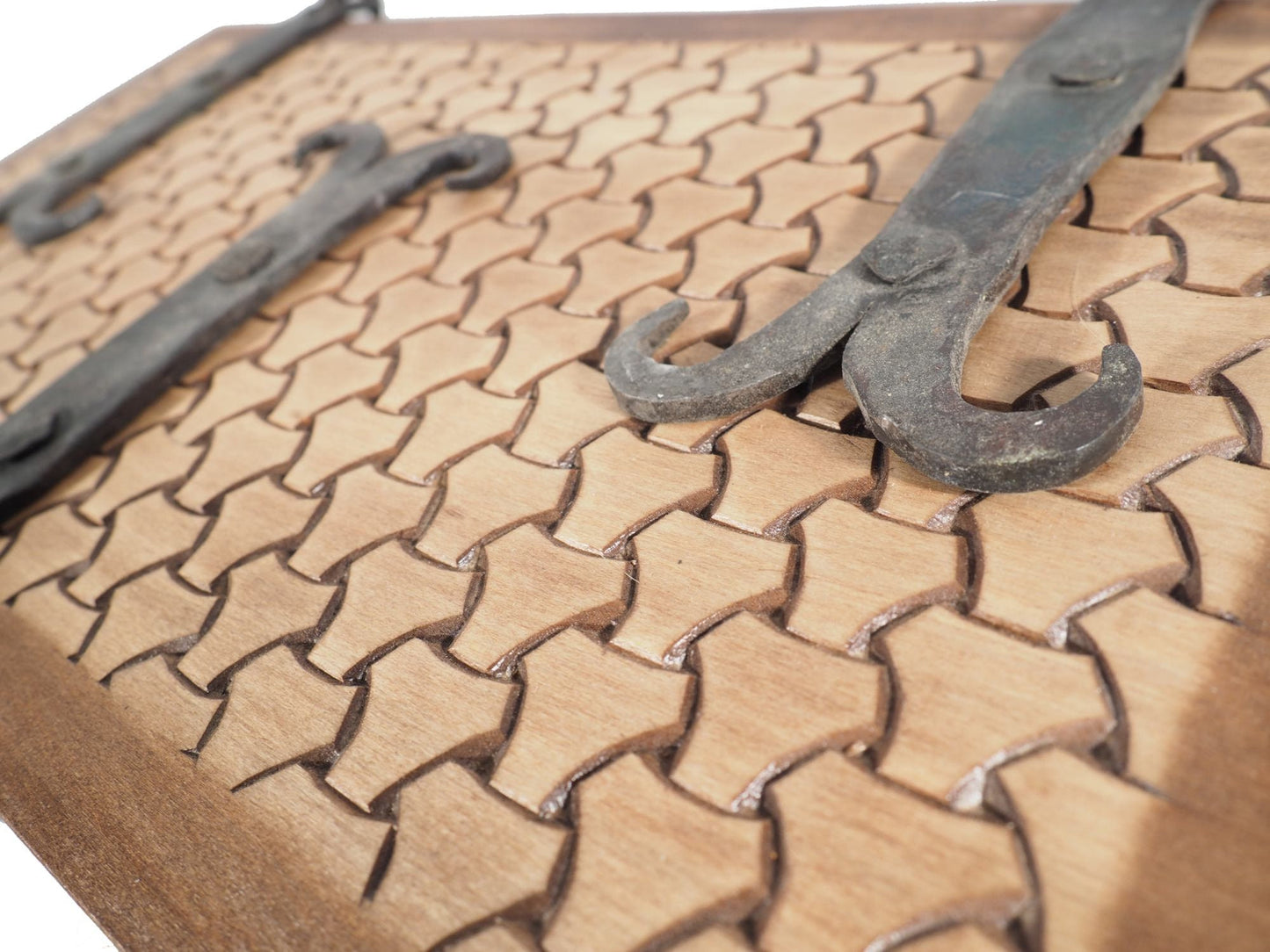 Personalized Viking Chest, hand carved, Norse pattern box, chest with forged fittings, perfect wedding gift, SCA and Larp, treasure chest