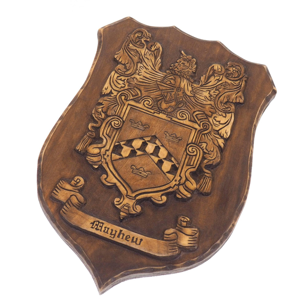 Personalized Family Crest, Hand Carved, Coat of Arms, Custom, Family Shield, Wooden Emblem, Wedding Wood Art, Heraldic, Woodcraft