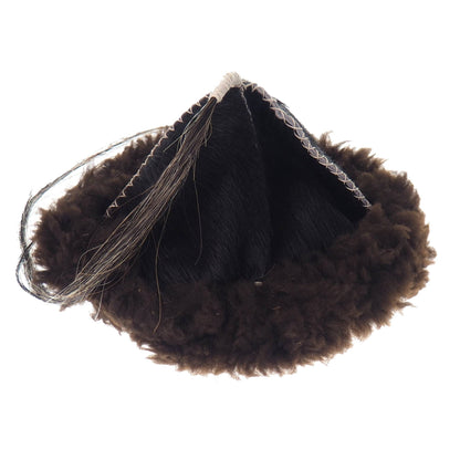 Black Historical leather hat with horse tail, hand sewn, larp, medieval, sca, unisex hat, headdress viking, Mongol, Slavic, Viking clothing