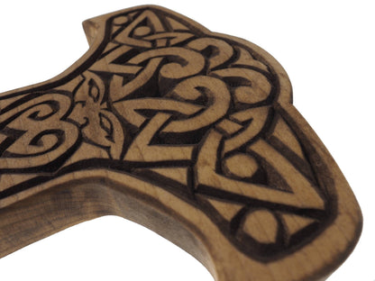 Thor Hammer Wall Sign, Mjolnir, Viking decor, hand carved wall sign, Viking art, wall hanging, carved Thor's hammer. Norse art,Scandinavian