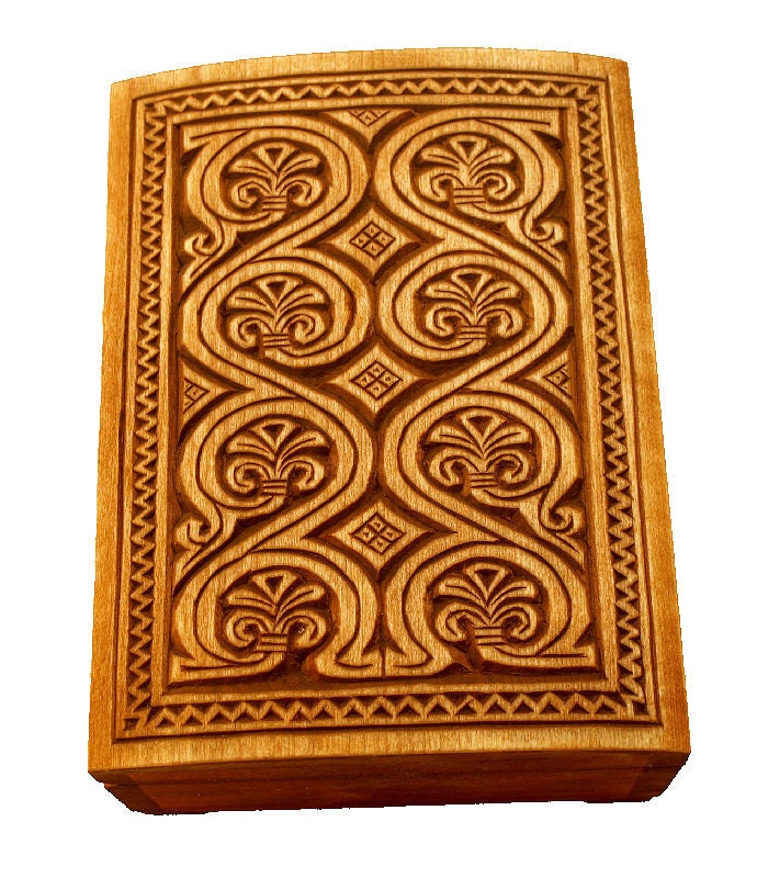 Novograd wooden hand carved jewelry box, keepsake box, jewelry storage