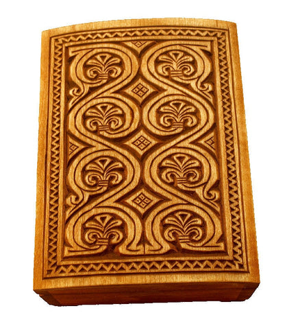 Novograd wooden hand carved jewelry box, keepsake box, jewelry storage