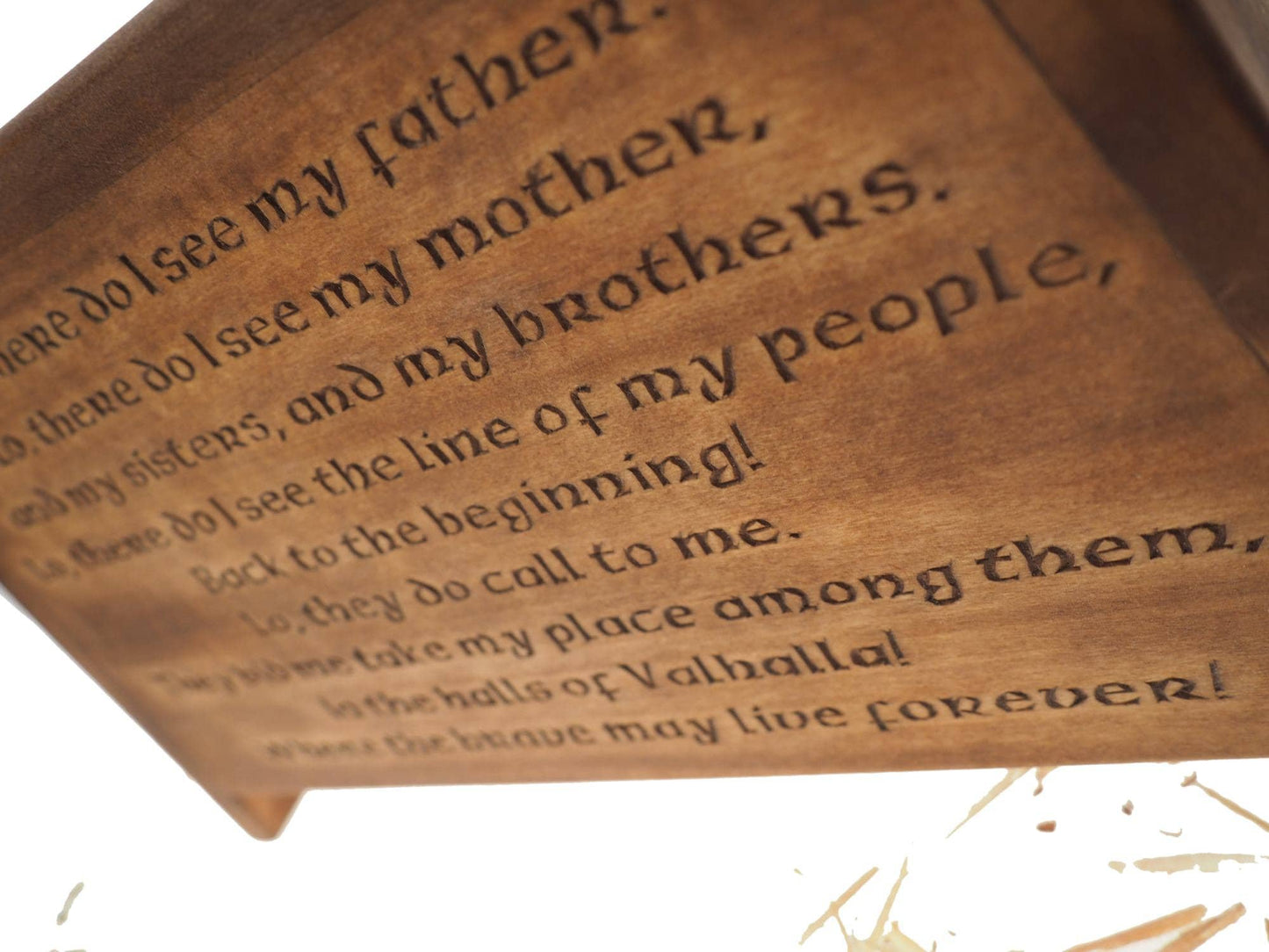 Viking Personalized Wood Urn For Human Ashes, Wooden Memorial Box Carved , Keepsake Cremation Urns, Cremation Boxes For Burial, Viking pagan