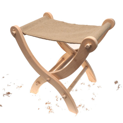 Medium-sized wooden folding stool