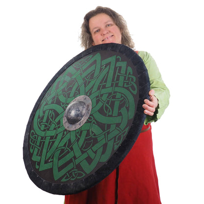 Personalized Green Dragon Viking Shield Pattern, 30 inch, Norsman shield, Wall decor, Larp and reenactment, SCA ready, black shield