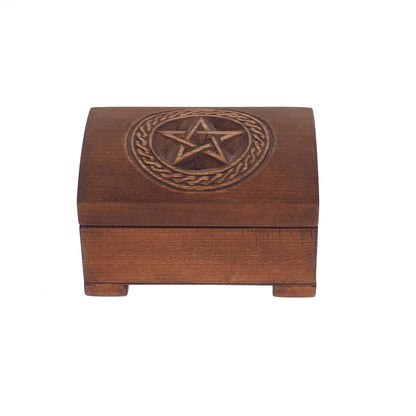Wooden jewelry box, pentagram in  plait, hand carved, personalized, history pattern, gift box, custom jewelry box, wedding memory box,