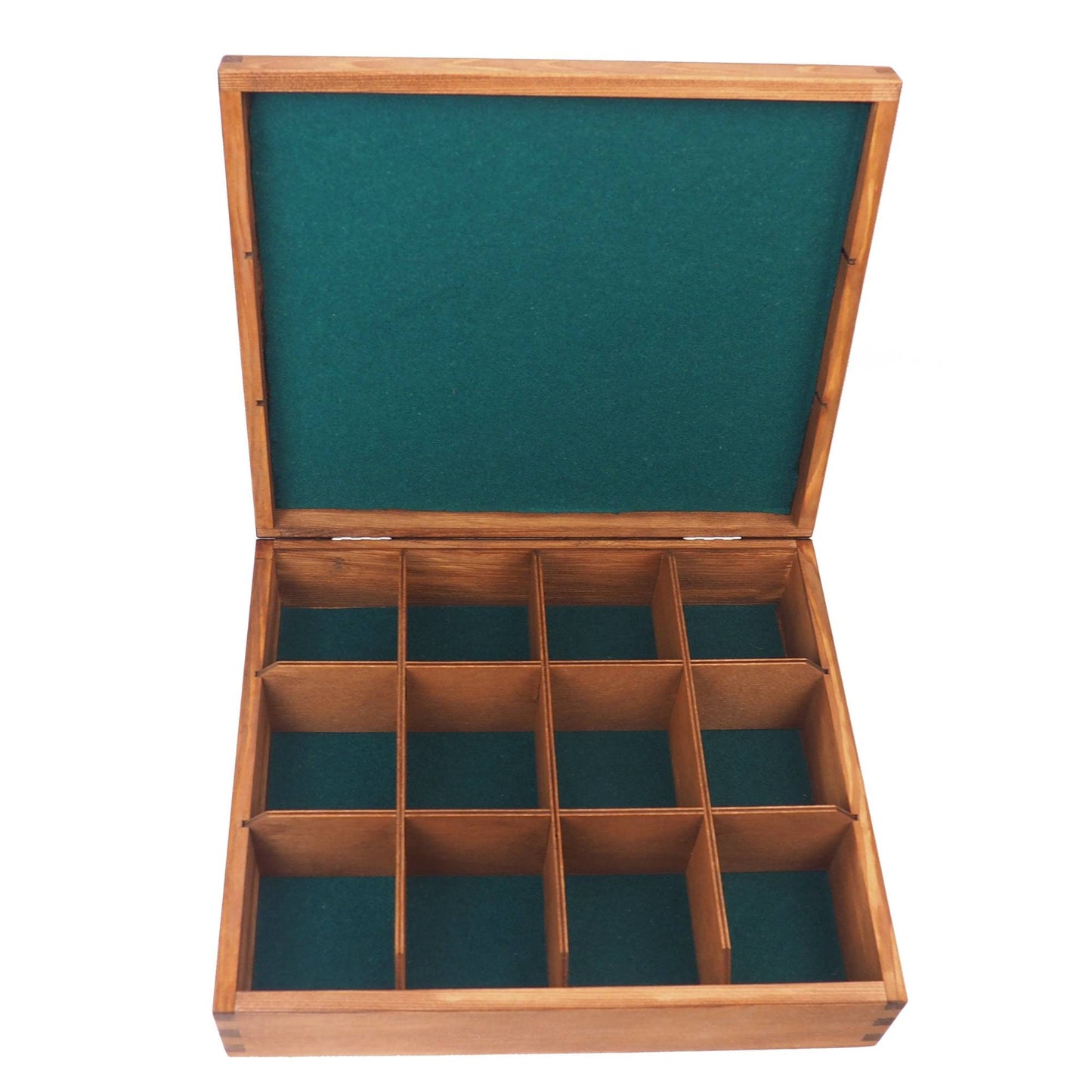 Handmade wooden  jewelry box, divided inside, 12 compartments,  memory box,  gift box, wooden box, personalized, jewelry organizer,