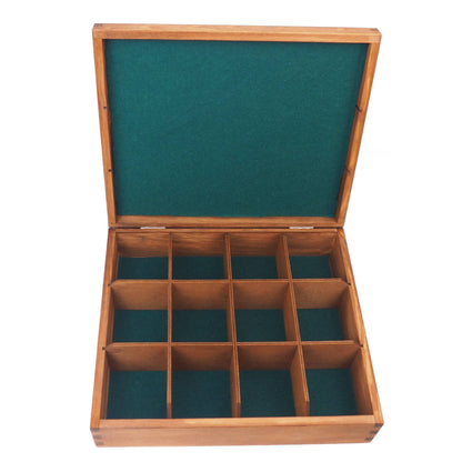Handmade wooden  jewelry box, divided inside, 12 compartments,  memory box,  gift box, wooden box, personalized, jewelry organizer,