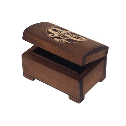 Wooden jewelry box, urnes dragon viking plait, hand carved, personalized, history pattern, gift box, custom jewelry box, wedding memory box,