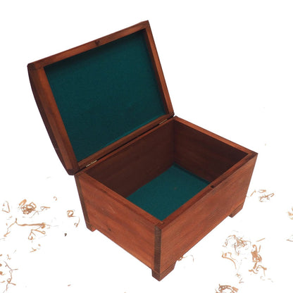 Big Wooden historical jewelry box with Aegishjalmur pattern memorial box wooden urn