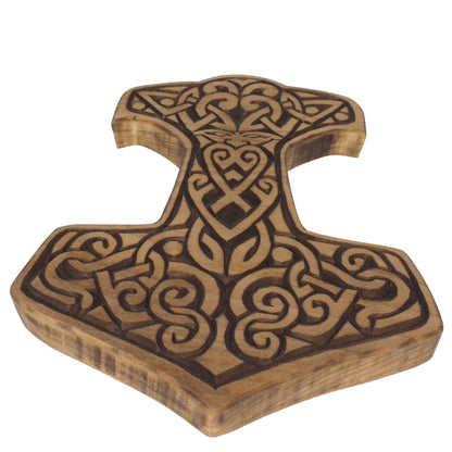 Thor Hammer Wall Sign, Mjolnir, Viking decor, hand carved wall sign, Viking art, wall hanging, carved Thor's hammer. Norse art,Scandinavian