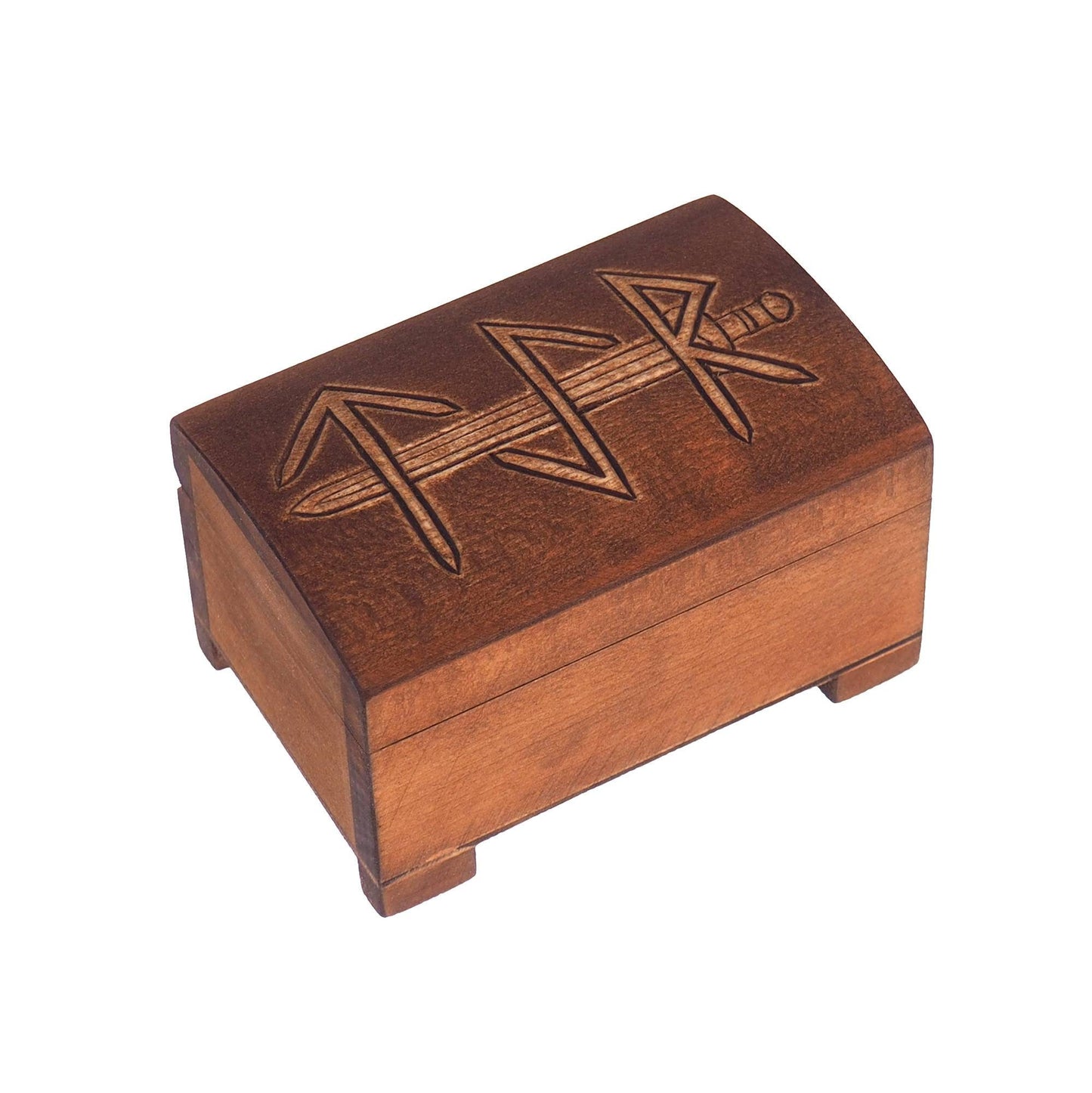 Wooden jewelry box, TYR, viking sword, hand carved, personalized, history pattern, gift box, custom jewelry box, wedding box,  memory box