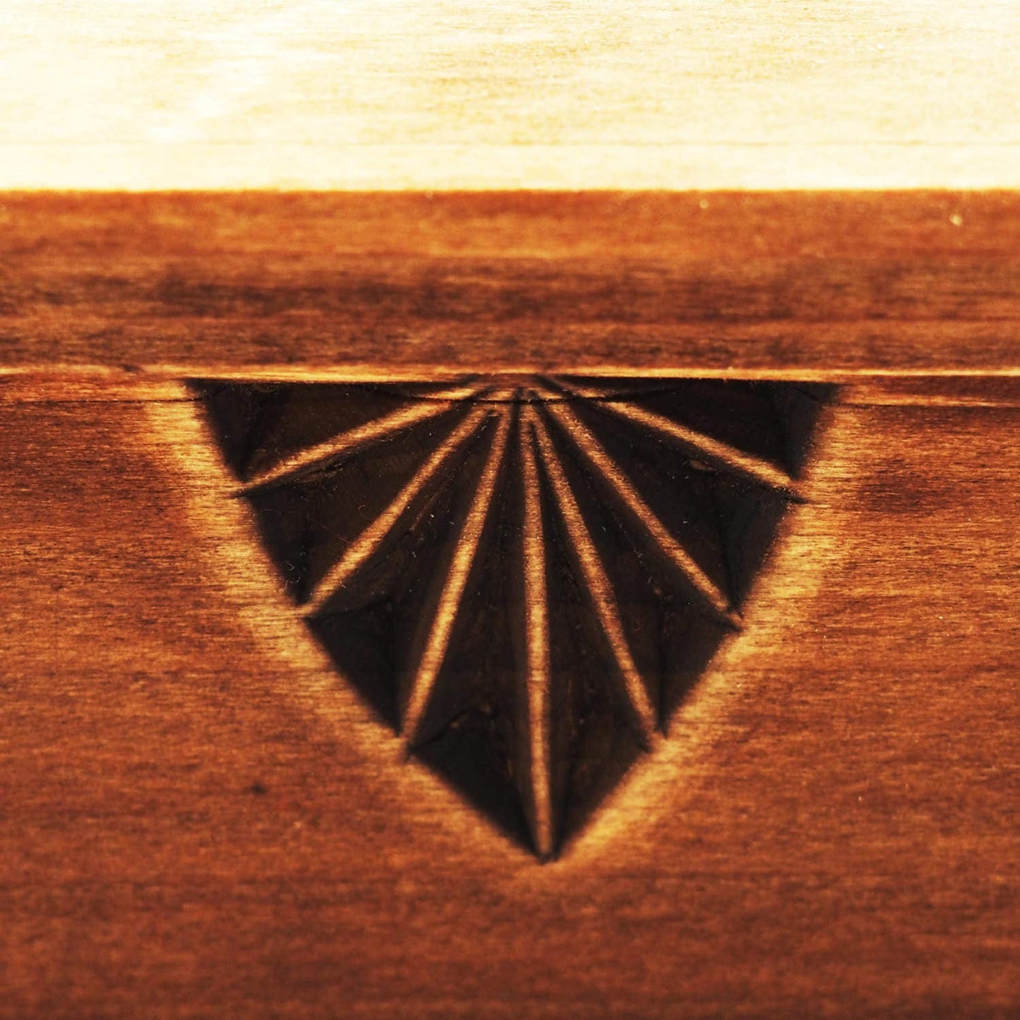 Hand-carved wooden box with Gothic motifs