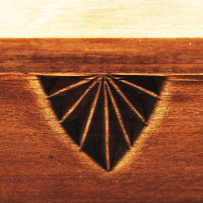 Hand-carved wooden box with Gothic motifs
