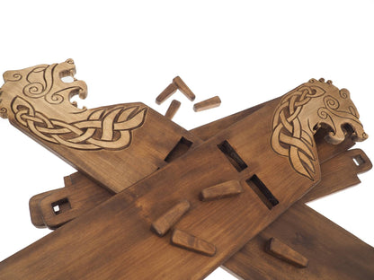 Viking personalized shelf, Wall shelf with bear head, hanging book shelf , norsk style, medieval decor, Larp and SCA,  display shelf,