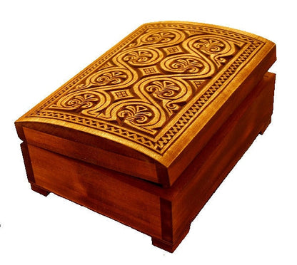 Novograd wooden hand carved jewelry box, keepsake box, jewelry storage