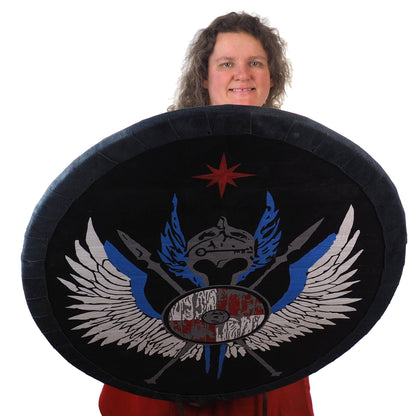 Oval Crest Shield, company logo, Personalized Viking Shield, Hand Painted, Wall decor, Larp and reenactment, SCA ready, pub decor, Norman