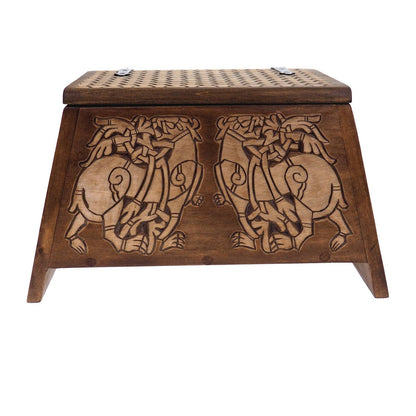 Small Personalized Viking Chest, hand carved, Norse pattern box, perfect wedding gift, SCA and Larp, treasure chest