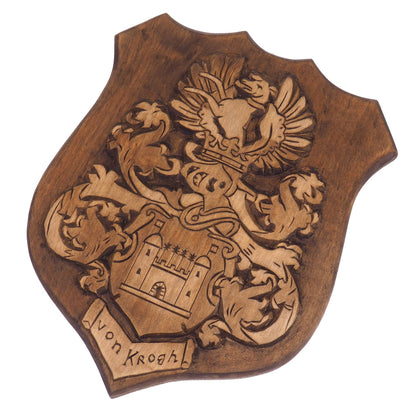 Personalized Family Crest, Hand Carved, Coat of Arms, Custom, Family Shield, Wooden Emblem, Wedding Wood Art, Heraldic, Woodcraft