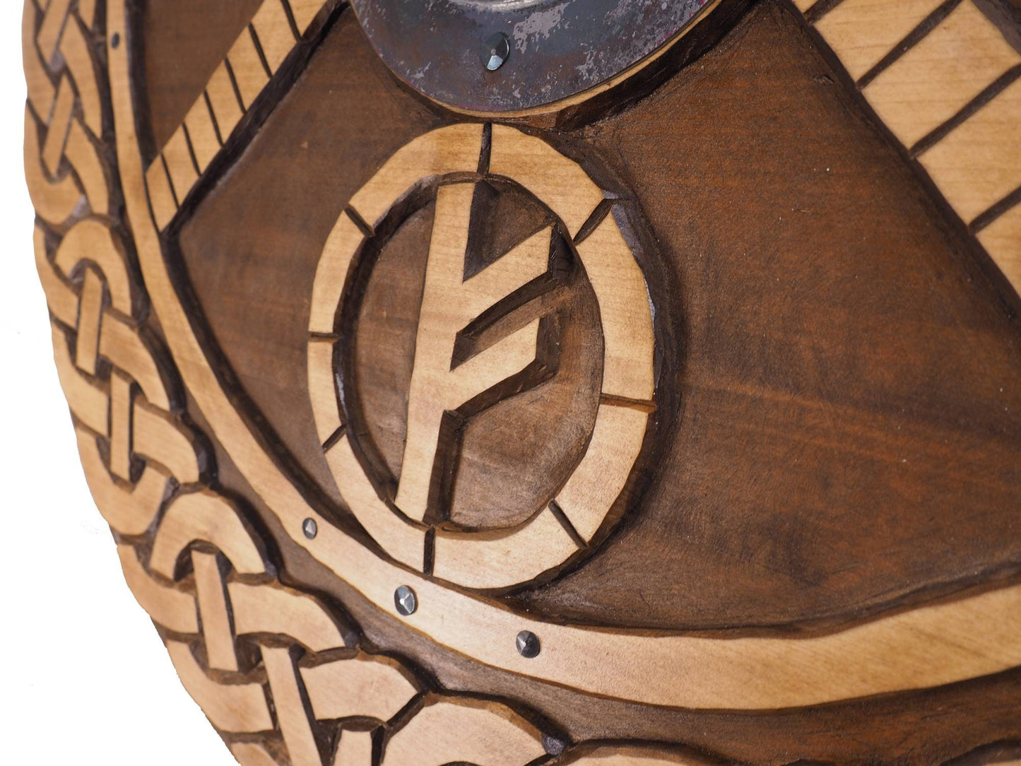 Hand carved  custom pattern Viking Shield, 30 inch, Blank surface, Norsman shield, Wall decor, Larp and reenactment, SCA ready, Linden wood