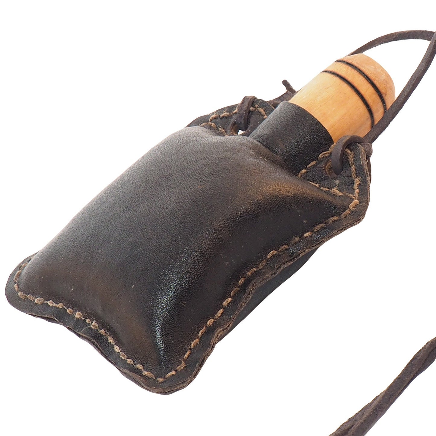 Square Waterskin, 5 oz ,Natural water bottle, for bear and wine, leather canteen, 0,55 liter, viking, gift for him and her,