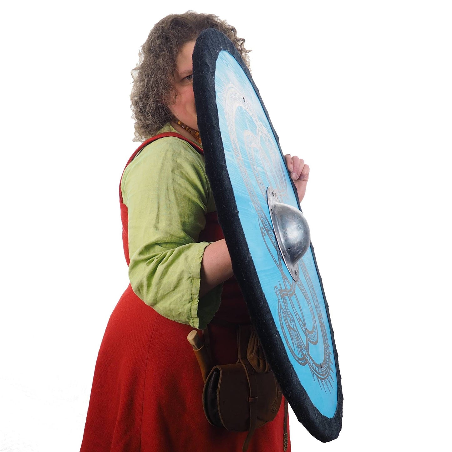 Personalized Blue Viking Shield with Dragon Pattern, 30 inch, Norsman shield, Wall decor, Larp and reenactment, SCA ready, black shield