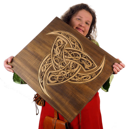 Big Wall sign, Odin's Triple Horn, Norway, Hand Carving, Viking decor, hand carved wall sign, Viking art, wall hanging, Scandinavian,Norway