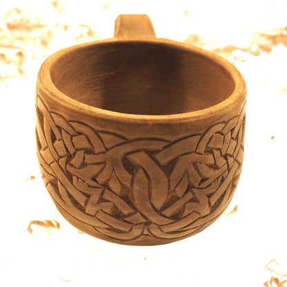 Viking Kuksa, Intricately carved, Viking style, wooden mug. kuksa Lisbjerg (Denmark), best man gift, SCA, Larp, medieval replica, historical