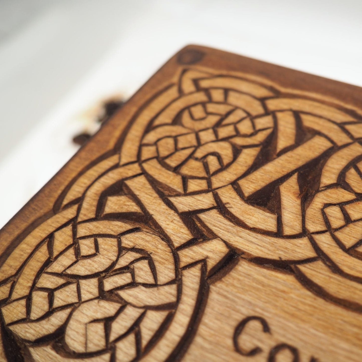 Triquetra Wooden Urn For Human Ashes, Wooden Memorial Box, Hand Carved, Keepsake Cremation Urns, Cremation Boxes For Burial, Celtic pagan