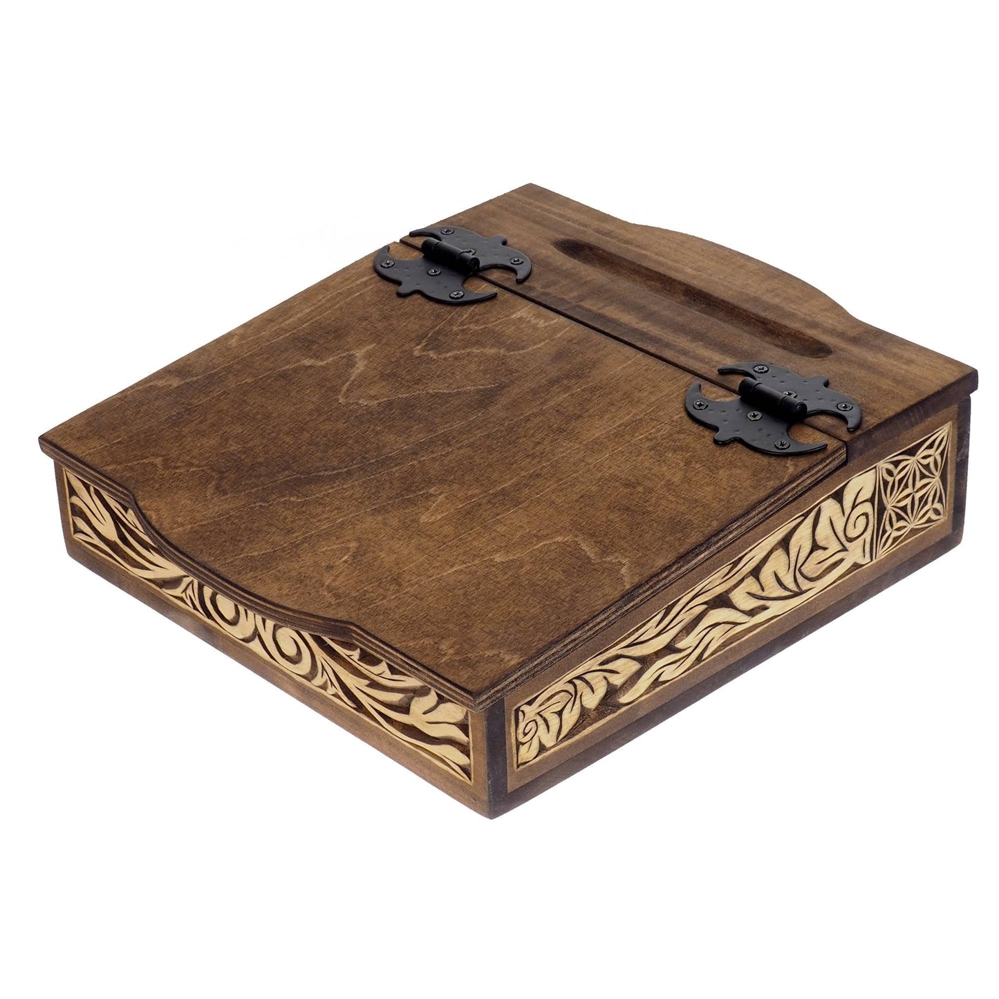 Personalized Hand carved medieval bureau box, wooden desk,  hand carved writer place, medieval, SCA, LARP, reneaccment and fantasy equipment