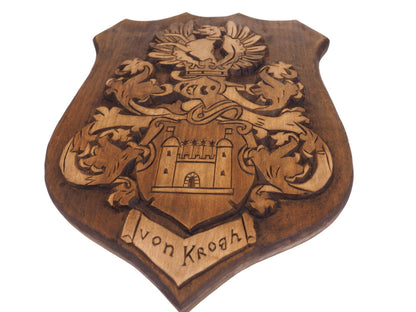 Personalized Family Crest, Hand Carved, Coat of Arms, Custom, Family Shield, Wooden Emblem, Wedding Wood Art, Heraldic, Woodcraft