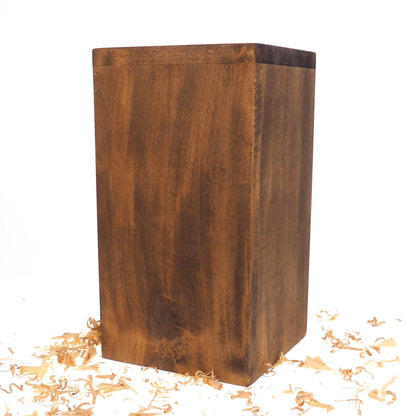 Simple Tall Wood Urn, For Human Ashes, Wooden Memorial Box, Carved Keepsake Cremation Urns, Medieval Viking style