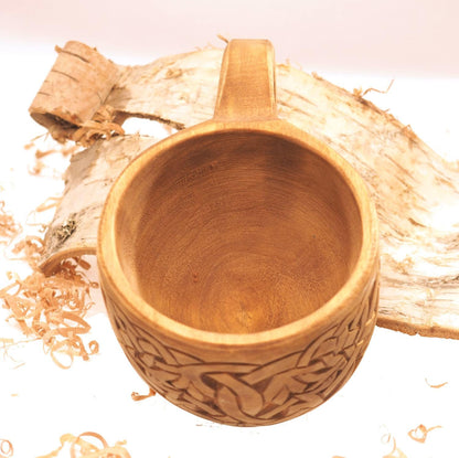 Viking Kuksa, Intricately carved, Viking style, wooden mug. kuksa Lisbjerg (Denmark), best man gift, SCA, Larp, medieval replica, historical