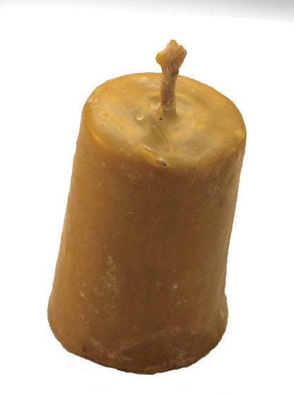 Pure Beeswax Candle, 3 and 1/2" high Unscented Beeswax Pillar Candle, Hand Made, Natural Eco Friendly for for Meditation, Prayer or Altar