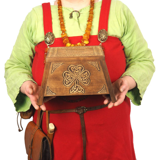 Small urn Shamrock Wooden For Human Ashes, Wooden Memorial Box, Hand Carved, Keepsake Urns, Cremation Boxes For Burial, Celtic pagan