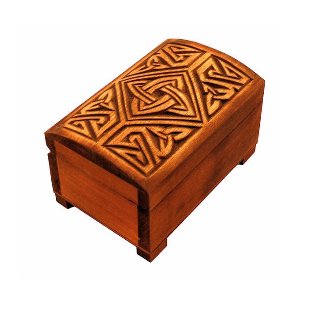 Wooden historical jewelry box with knife sheath ornament, York (England) IX-X c.