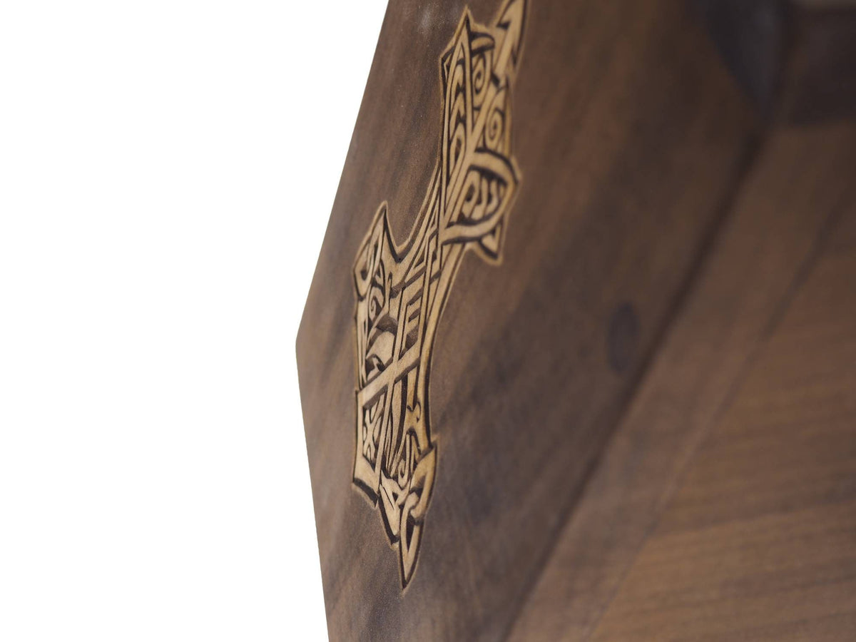 Viking Ship Personalized Wood Urn, Wooden Memorial Box Carved , Keepsake Cremation Urns, Cremation Boxes For Burial, Viking pagan, runestone