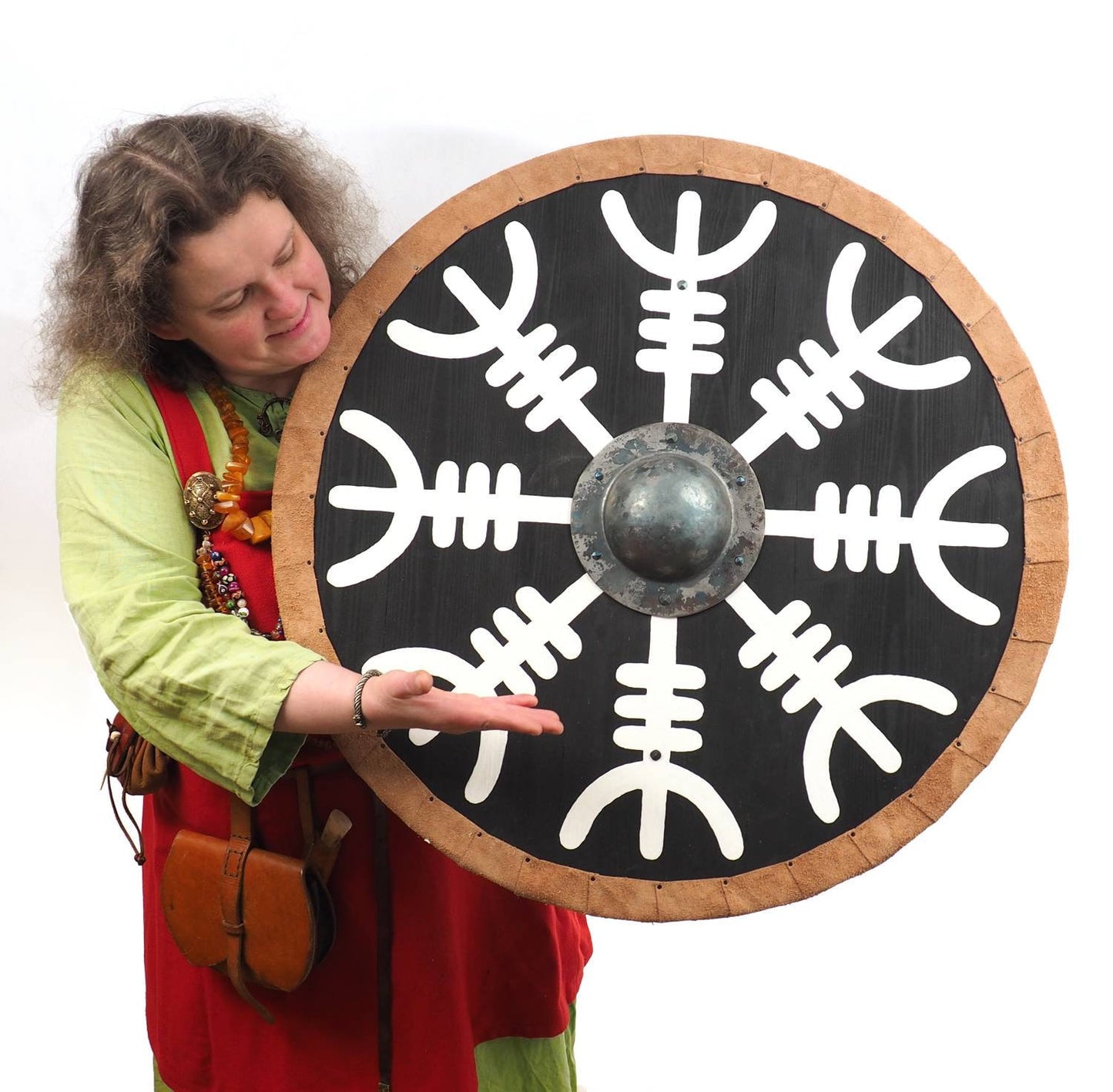 Aegishjalmur Viking Shield Pattern, Norsman shield, Wall decor, Larp and reenactment, SCA ready, black shield
