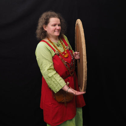 Viking Shield Lagertha Pattern in red, Norsman shield, Wall decor, Larp and reenactment, SCA ready