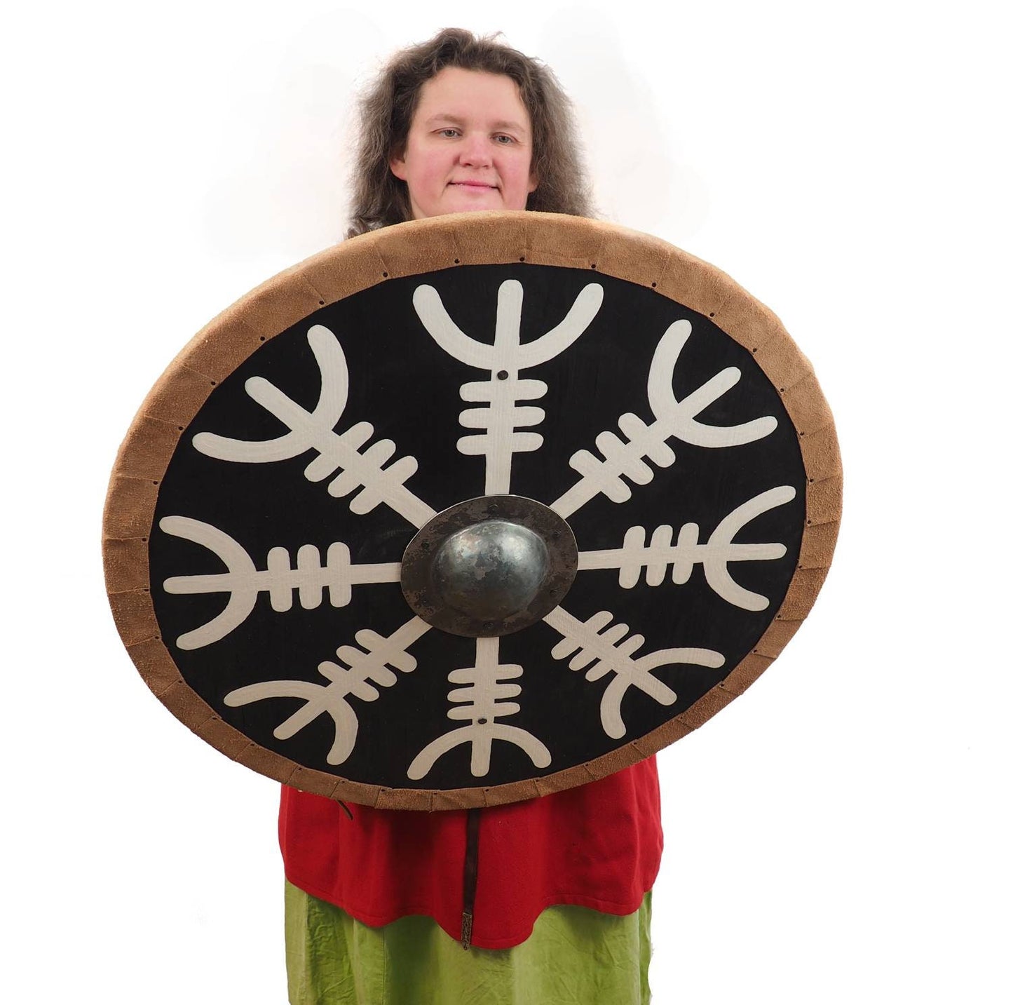 Aegishjalmur Viking Shield Pattern, Norsman shield, Wall decor, Larp and reenactment, SCA ready, black shield