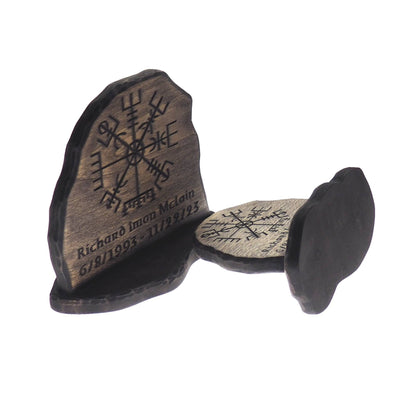 Viking Personalized Memory Stone with Runic Compass, Viking runestone, Memorial stone Carved ,  Memory Stone, Viking, pagan