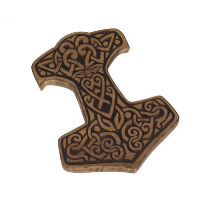 Thor Hammer Wall Sign, Mjolnir, Viking decor, hand carved wall sign, Viking art, wall hanging, carved Thor's hammer. Norse art,Scandinavian