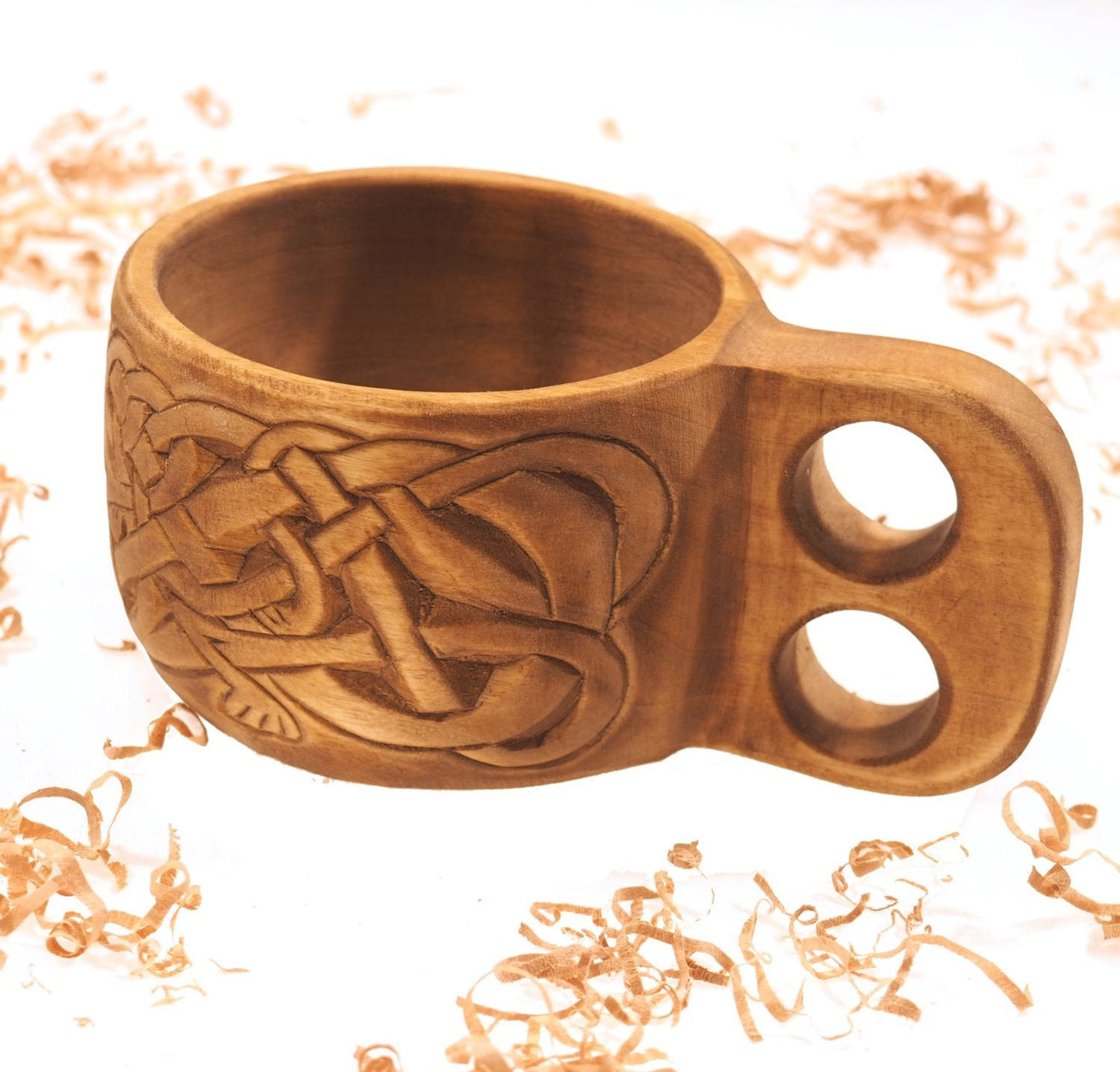 Viking Kuksa, Intricately carved, Viking style, wooden mug. kuksa Lisbjerg (Denmark), best man gift, SCA, Larp, medieval replica, historical