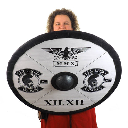 Motor club, company logo, Personalized Viking Shield, Hand Painted, Norsman shield, Wall decor, Larp and reenactment, SCA ready, pub decor