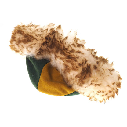 Viking wool hat, green yellow, hand sewn, wool and sheep, larp, medieval, sca, unisex hat, Woolen headdress viking, Slavic Viking clothing