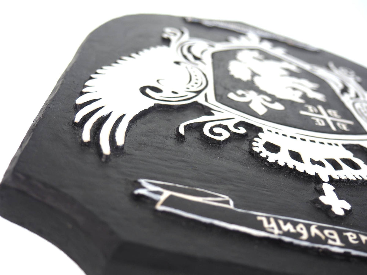 Carved and Painted Personalized Family Crest, Hand Carved, Coat of Arms, Custom, Family Shield, Wooden Emblem, Wedding Wood Art, Heraldic