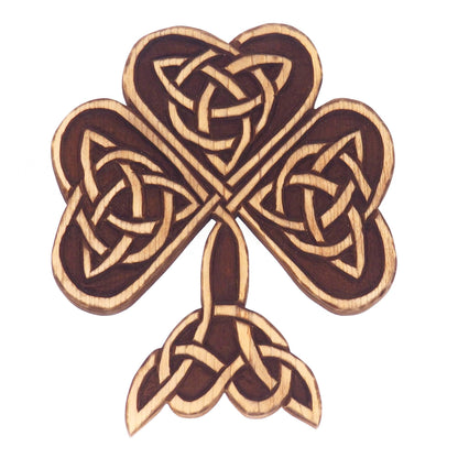 Shamrock Wall Sign, Viking decor, hand carved wall sign, Viking art, wall hanging, carved bear. Norse art, Scandinavian, Irish,
