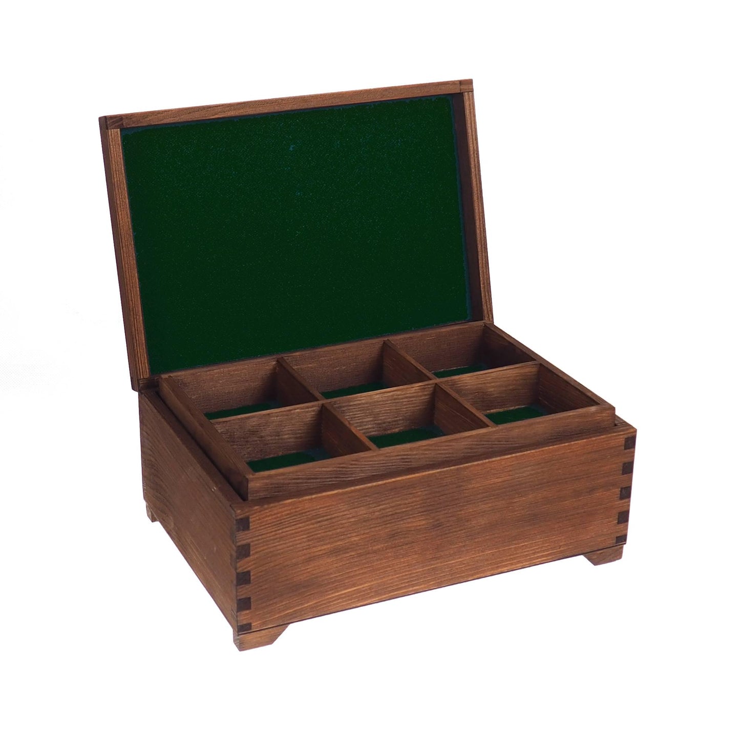 Handmade wooden  jewelry box, divided inside,2 trays x 6 compartments,  memory box,  gift box, wooden box, personalized, jewelry organizer,
